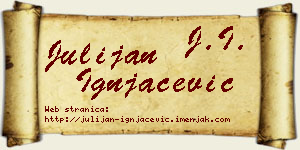 Julijan Ignjačević vizit kartica